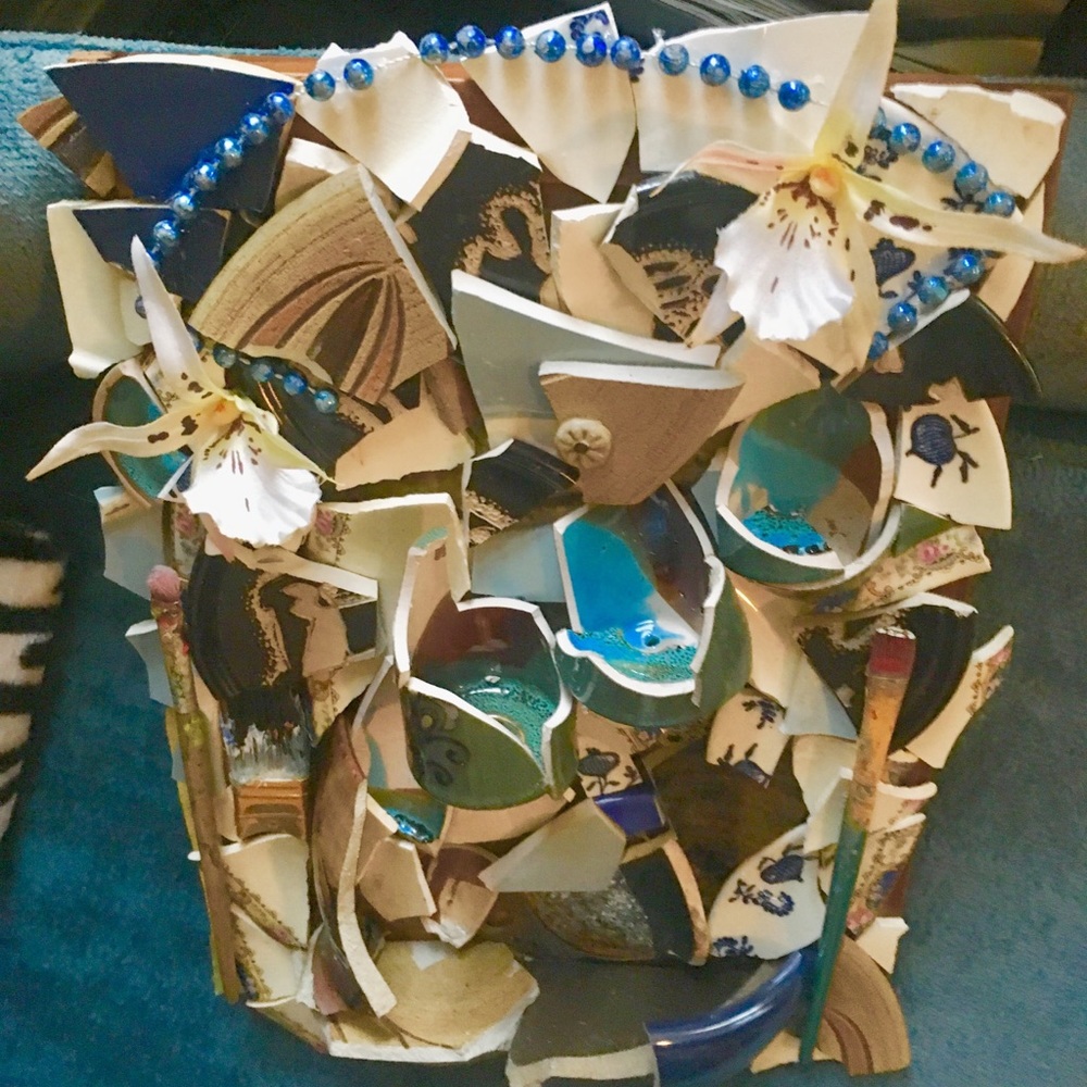 Homemade mosaic candleholder you can mount